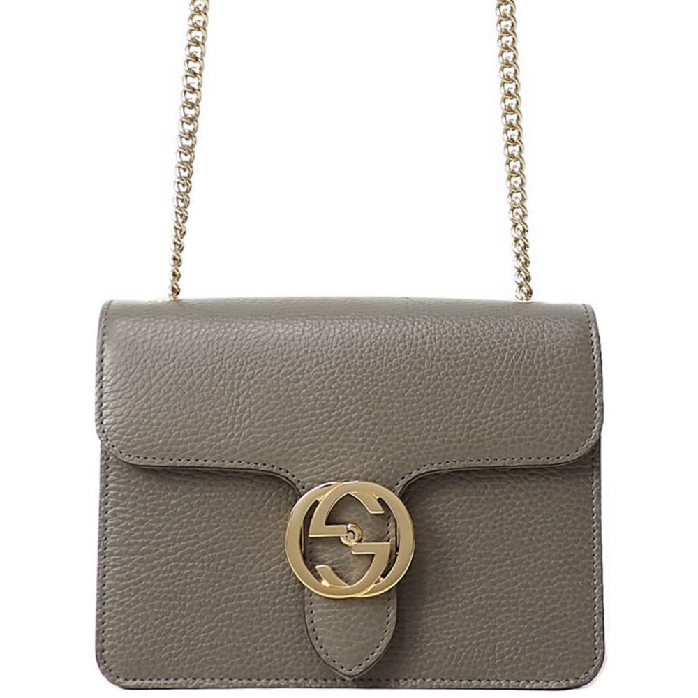 Gucci Interlocking G Chain Shoulder Bag Gray
